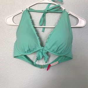 Halter bathing suit top with underwire